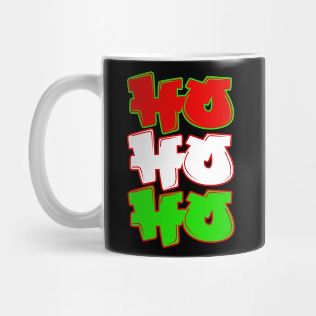 Ho Ho Ho Christmas Graffiti Style Hip Hop Typography by graphicbombdesigns